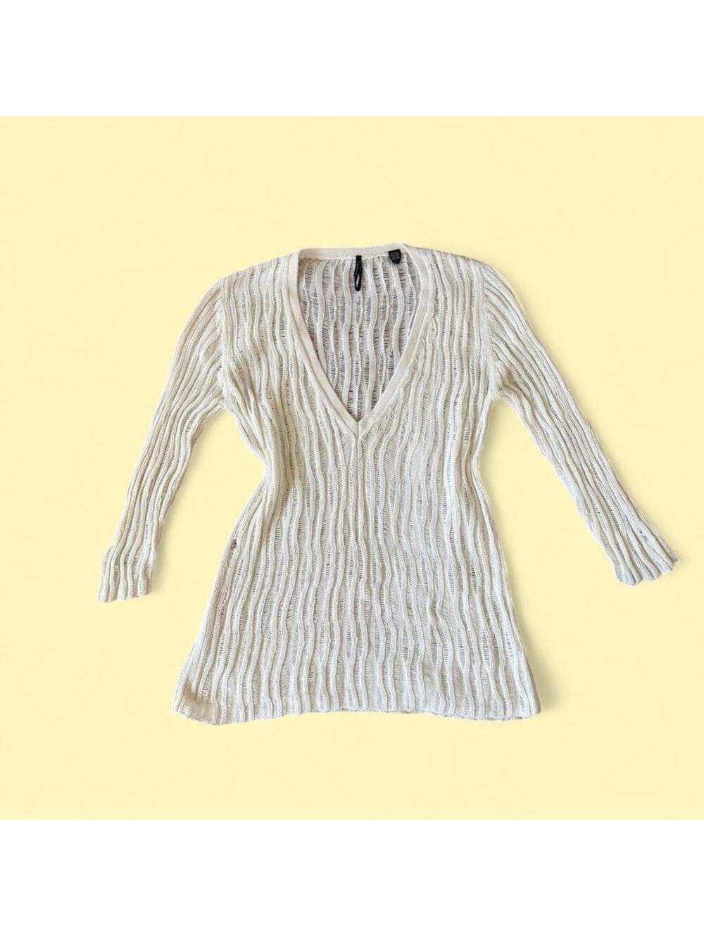 Vtg Isda & Co Open-Knit Sweater Dress